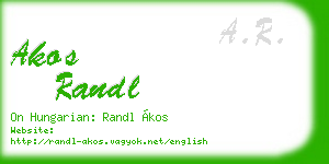 akos randl business card